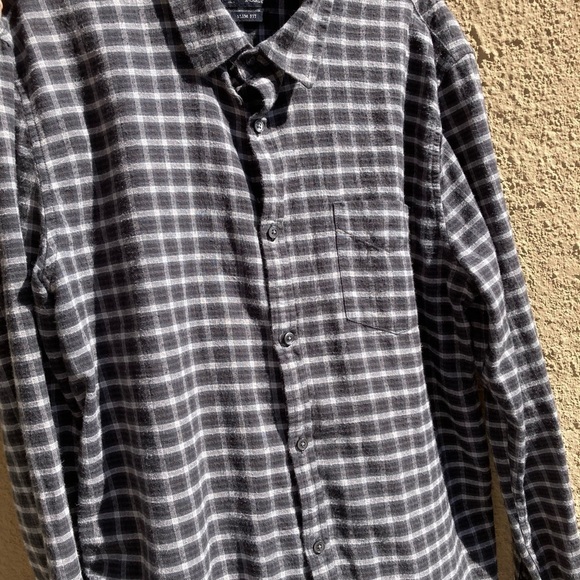 Men's Lucky Brand Black Plaid Flannel XL Button Pockets Logo Classic Slim Fit - Picture 11 of 11